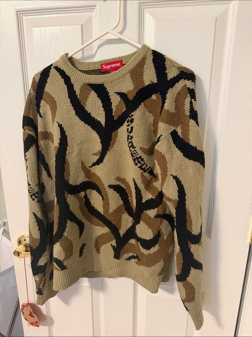 Supreme Olive, Black & Brown Camo Wave Knit Sweater